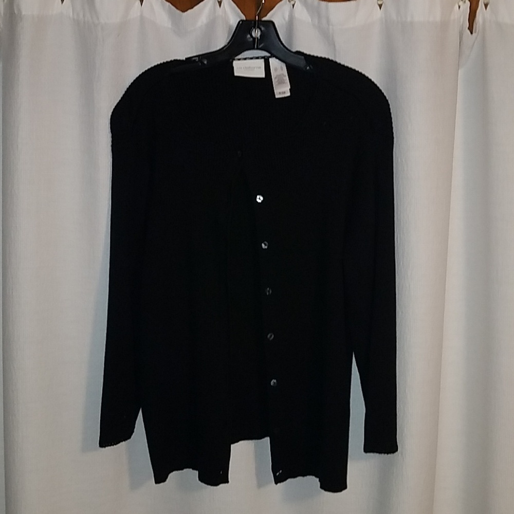 Black Button-Up Long Sleeve Shirt LIZ CLAIBORNE